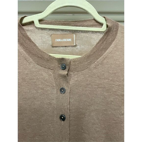 Zadig & Voltaire Monday CP Tan Ultra Light Cashmere Sweater (Size L) - Picture 5 of 5